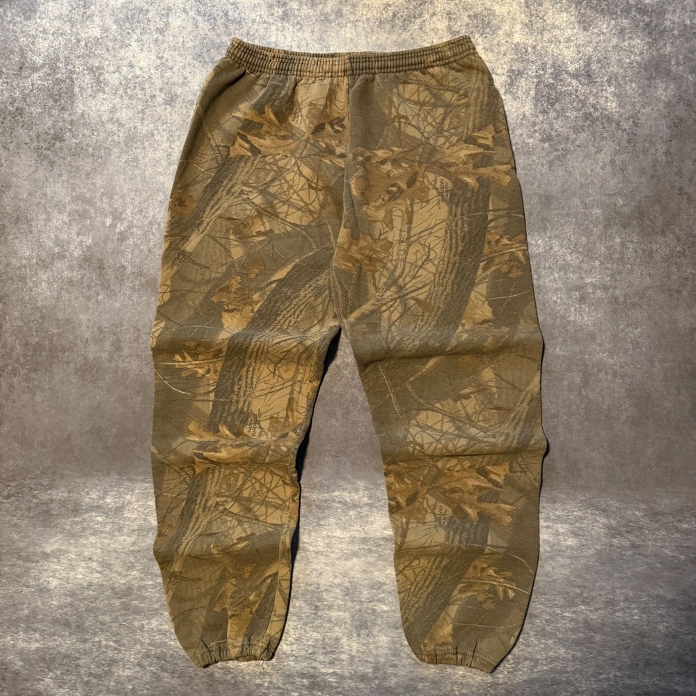 VTG Jerzees Outdoors Realtree Hardwoods Camo Sweatpants Men Large Fleece Joggers